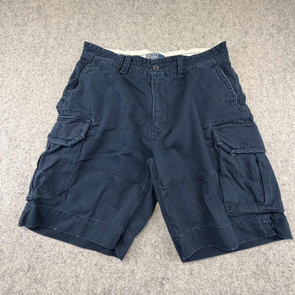 Polo Ralph Lauren Relaxed Fit 10" Cargo Shorts Navy Blue Size 36 Preppy